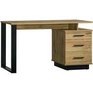 Písací stôl Lamelo - dub wotan/čierna