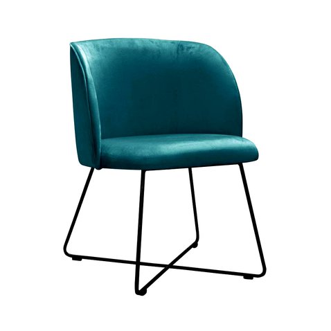 Moderná jedálenská stolička Livia Cross 5 - tmavo tyrkysovo zelená