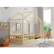 Detská posteľ domček Emily 1 - 120 x 200 cm / prírodná