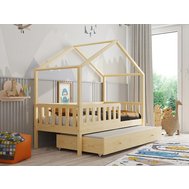 Masívna domčeková posteľ Emily 5 s prístelkou - 80 x 160 cm