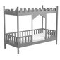Detská posteľ v tvare zámku Dragon 2 - 80 x 160 cm - sivá 03
