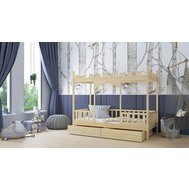Detská posteľ zámok Dragon 4 - 80 x 160 cm - prírodná borovica