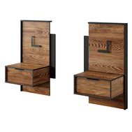 2 ks nočných stolíkov Milton s LED osvetlením - gaštan/antracit