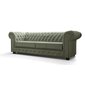 Elegantná trojmiestna pohovka Chesterfield - zeleno-šedá 02