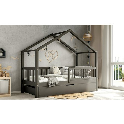 Domčeková posteľ Musa bis + úložný priestor - 90 x 200 / grafit 01