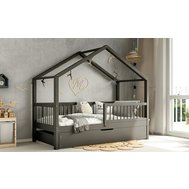 Domčeková posteľ Musa bis s úložným priestorom - 70 x 140 / grafit