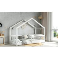 Detská domčeková posteľ Musa - biela / 90 x 180 cm