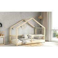 Detská domčeková posteľ Musa - prírodná / 90 x 180 cm