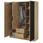 Moderná šatníková skriňa Nelly - dub artisan/čierna - 03
