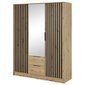Moderná šatníková skriňa so zrkadlom Nelly - dub artisan/čierna - 02