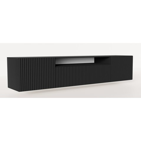 Závesný TV stolík NOE 200 cm - čierny matný 01