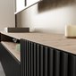 NOE frézovaný závesný TV stolík 200 cm - dub artisan/čierny mat 03