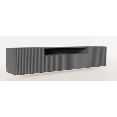 Moderný TV stolík frézovaný NOE 200 cm - grafit 01