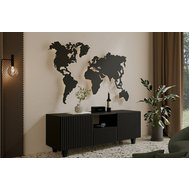 TV stolík s frézovanými dvierkami NOE 140 cm - čierny mat