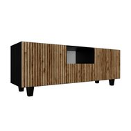 TV stolík s frézovaním NOE 140 cm - čierny mat/dub catania