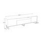 Dlouhý TV stolík s frézovaním NOE 200 cm - čierny matný/dub catania 06