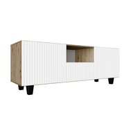 Televízny stolík frézovaný NOE 140 cm - dub artisan /biely mat