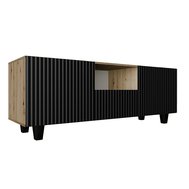 NOE frézovaný TV stolík 140 cm - dub artisan/čierny mat 01