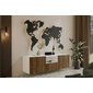 Frézovaný závesný TV stolík NOE 140 cm - biely mat/dub catania02