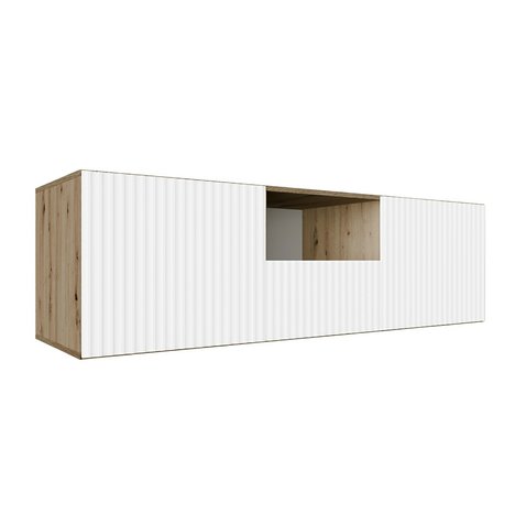 Moderný závesný TV stolík NOE 140 cm - dub artisan/biely matný 01