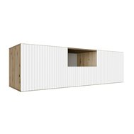 Moderný závesný TV stolík NOE 140 cm - dub artisan/biely matný