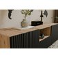 NOE frézovaný závesný TV stolík 140 cm - dub artisan/čierny mat 04