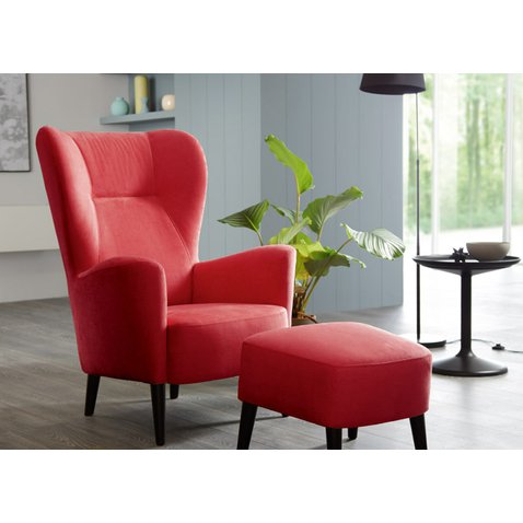 Červený ušiak s taburetom Next 2 - 01