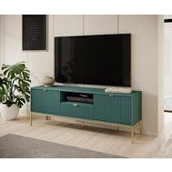 Priestranný TV stolík Nova - zelená/zlatá