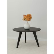 Konferenčný okrúhly stolík z dubového dreva Orbetello 70 cm - tmavo čierny 01