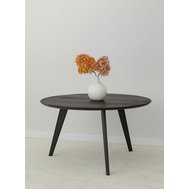 Orbetello 90 cm okrúhly konferenčný stolík z dubového dreva – tmavočierny 02