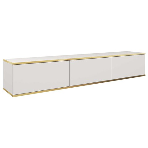 Moderný TV stolík Oro 175 cm - biela/zlatá