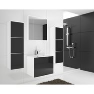 Kúpeľňová súprava Porto 3 - biela matná / čierna lesklá