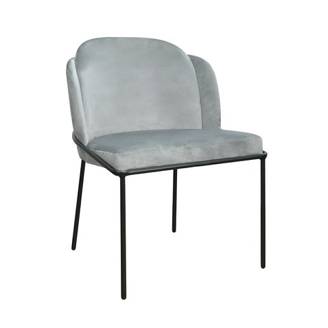 Zamatová stolička Polly new - svetlo sivá 01