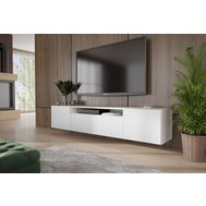 Závesný TV stolík s frézovaním Cleo 200 cm - biela