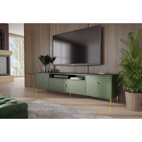 Zelený televízny stolík Mell 180 cm - 01
