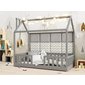 Detská posteľ domček Alfie 1 z masívu - 120 x 200 - sivá 02