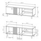 Televízny stolík Madis 138 cm - dub artisan/antracit - rozmery
