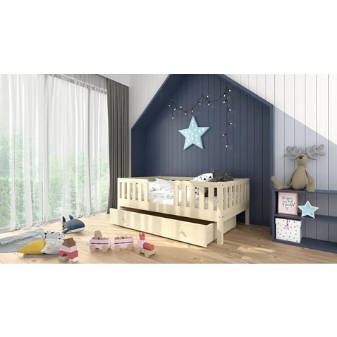 Detská posteľ Lilly 3 s úložným priestorom - 80 x 160 cm - prírodná borovica 01