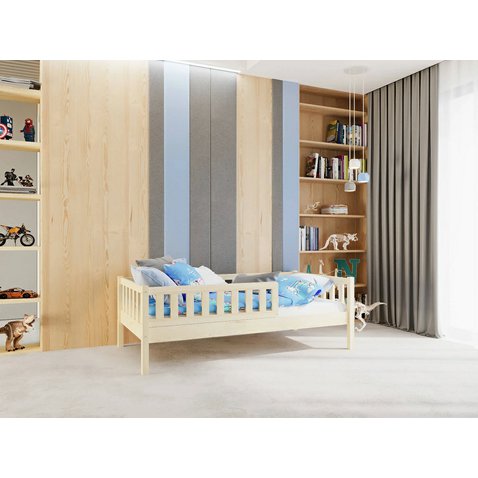 Detská posteľ Lilly Plus 2 s odnímateľnou zábranou - 80 x 160 cm - prírodná 01