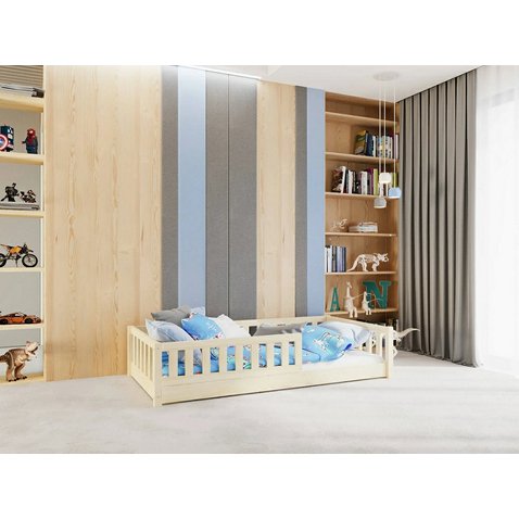 Nízka detská posteľ Lilly Plus 1 s odnímateľnou zábranou - 80 x 160 cm - prírodná 01