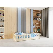 Nízka detská posteľ Lilly Plus 1 s odnímateľnou zábranou - 80 x 160 cm - prírodná 01