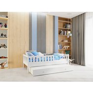 Detská posteľ Lilly Plus 5 s prístelkou / odnímateľnou zábranou - 90 x 180 cm - biela 01