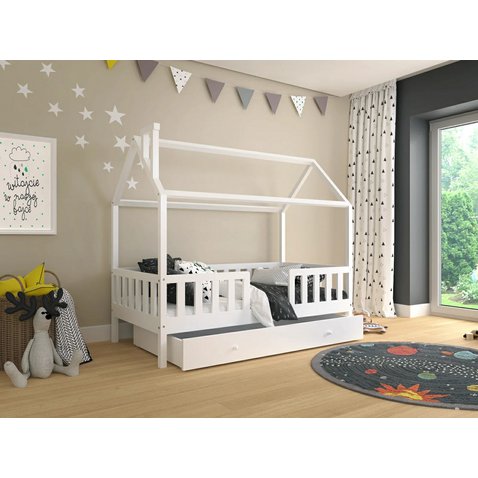 Detská domčeková posteľ Alfie 3 - 80 x 160 - biela 01