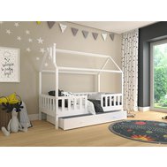 Detská posteľ domček s úložným priestorom Alfie 3 - 120 x 200 - biela