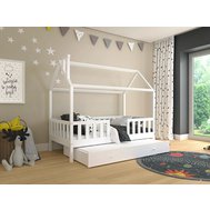 Detská domčeková posteľ s prístelkou Alfie 5 - 80 x 160 - biela