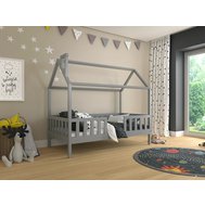 Detská domčeková posteľ z masívu Alfie 2 - 80 x 160 - sivá