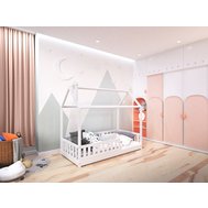 Domčeková posteľ Alfie PLUS 1 so snímateľnou zábranou - 90 x 200 cm - biela