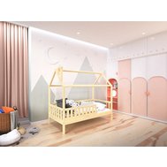 Detská posteľ Alfie PLUS 2 s odnímateľnou zábranou - 80 x 160 - prírodná borovica