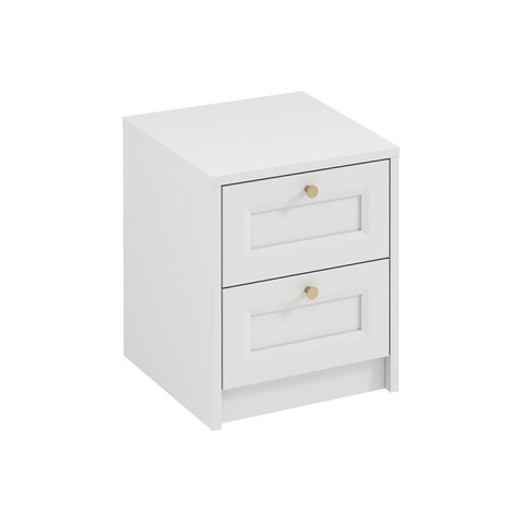 Nočný stolík so šuplíkmi Rel - biely mat 01