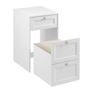 Kompaktná toaletka s taburetom Rel - biely mat 01